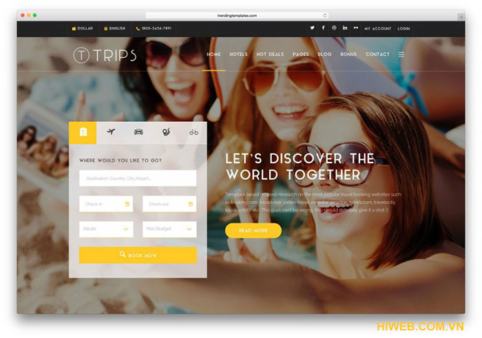 Thiết kế website khách sạn - HIWEB
